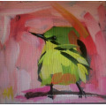 Green Bird Oil Painting